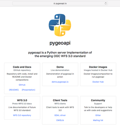 image pygeoapi site